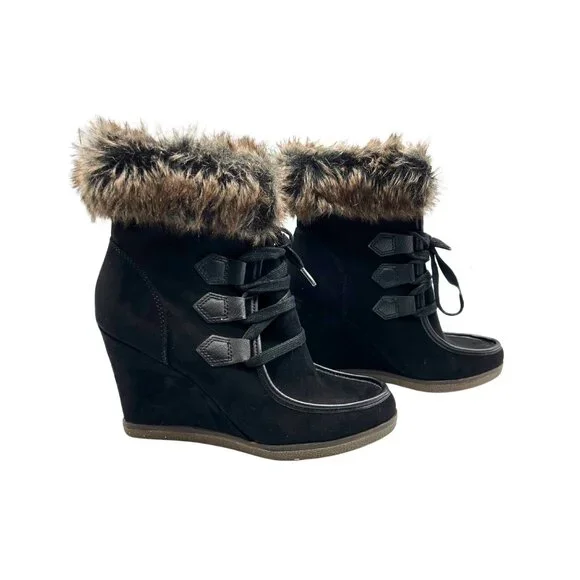 Merona Shoes Merona Jaden Faux Suede Shearling Style Wedge
